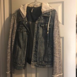 Free people distressed denim jacket